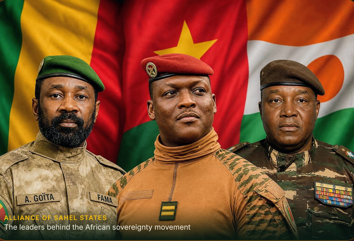Alliance of Sahel States leaders: Assimi Goïta, Ibrahim Traoré and Abdourahamane Tiani